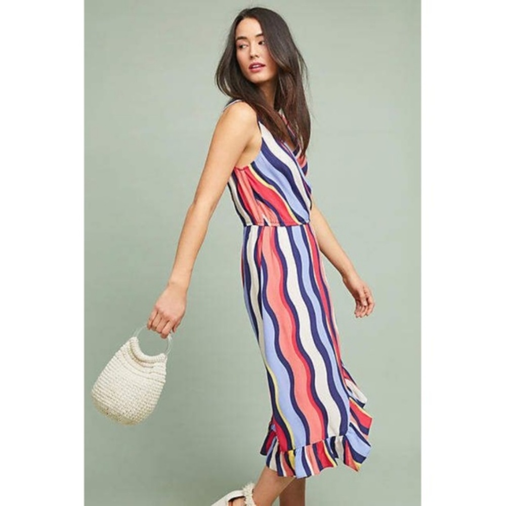 Anthropologie Plenty Daphne Wrap Dress Ruffles